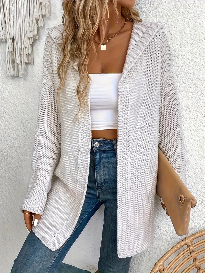 Aura - Cardigan con cappuccio aperto