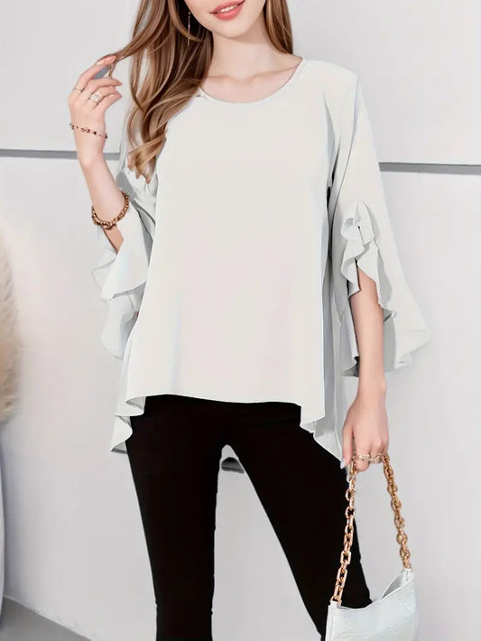 Zorina - Elegante Blusa con Maniche a Volant