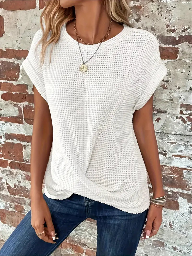 Azalea - T-Shirt Casual in Maglia con Collo Rotondo
