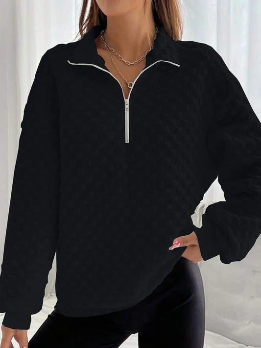 Geisha - Maglione elegante e moderno con scollo a V e zip