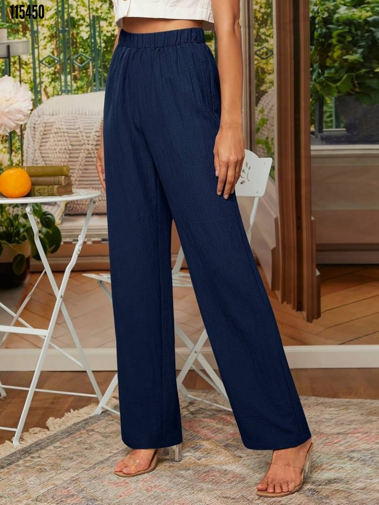 Catriona - Pantaloni dritti chic con vita elastica