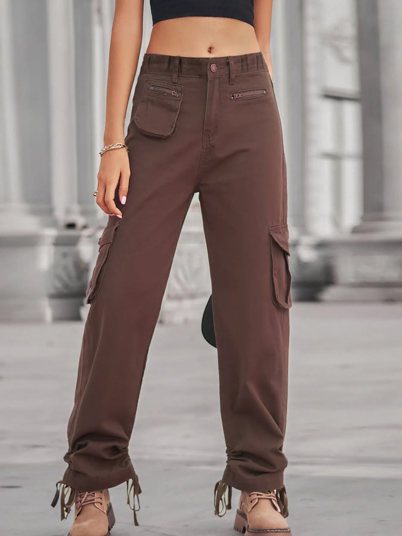 Solene - Pantaloni cargo in stile casual