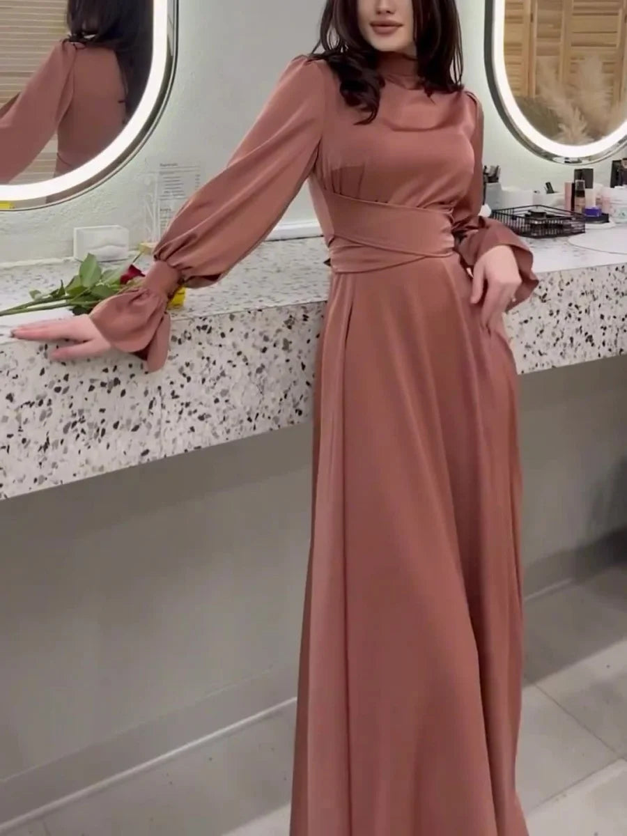 Alba - Maxi Abito Con Maniche Episcopali Semplice Ed Elegante