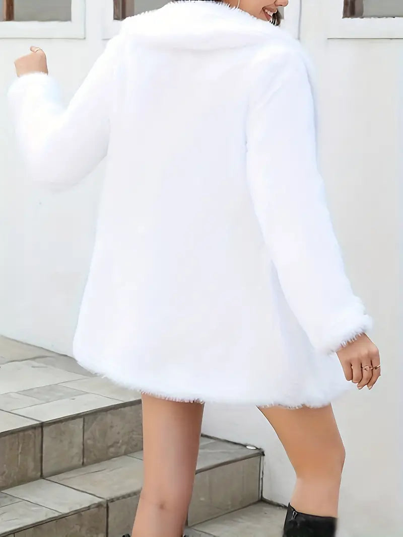 Beatrice - Elegante cappotto in pelliccia sintetica da donna con collo a scialle