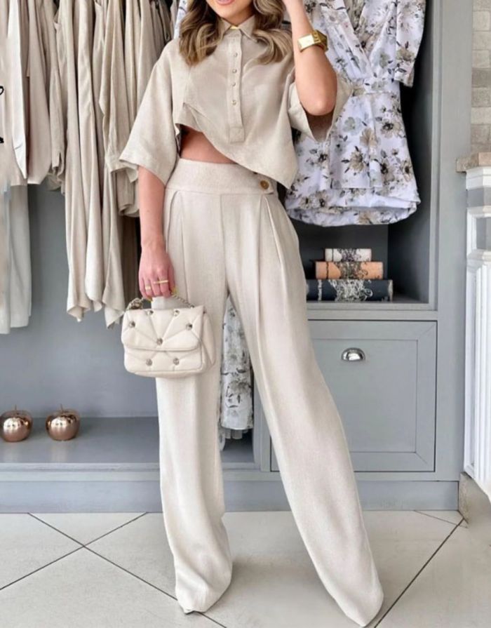 Frances - Completo due pezzi composto da pantaloni e camicia per donna