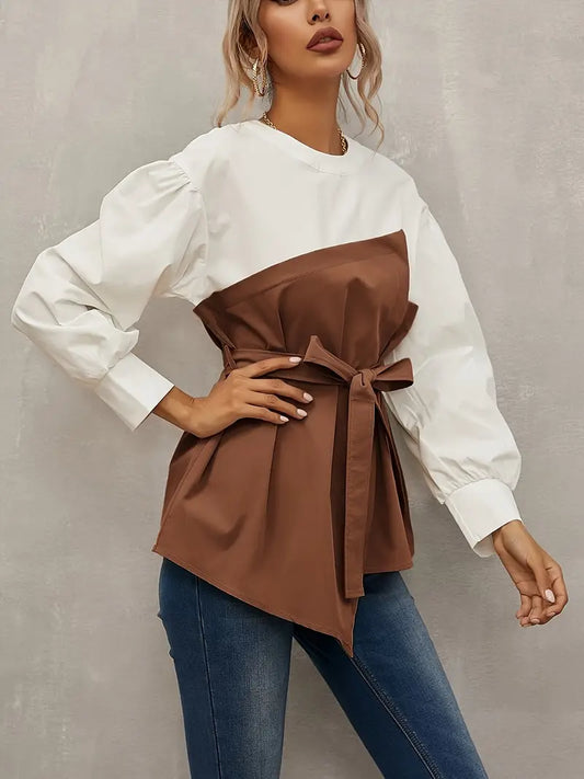 Dorothea - Eleganti top con contrasti di colore per donna