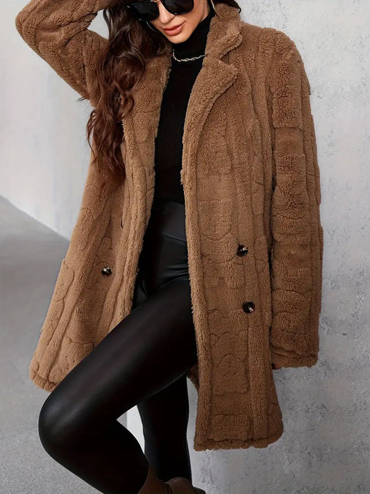 Ceretta - Cappotto doppiopetto con revers vaporosi