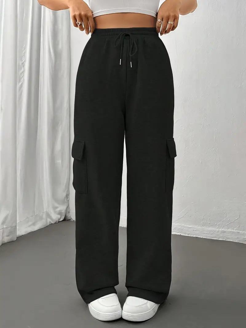 Bonnie - Pantaloni da jogging con gamba dritta e tasche a patta
