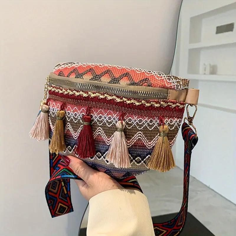 Dixie - Borsa a tracolla in stile etnico retrò