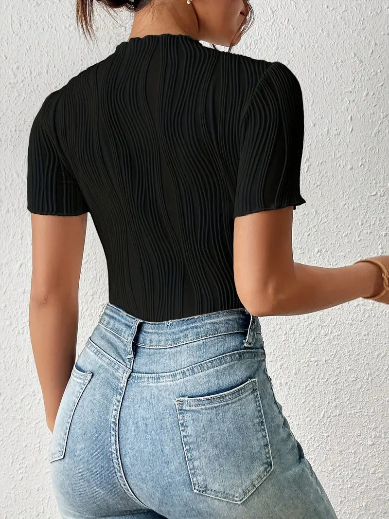 Ruth - Elegante body con maniche corte e scollo rotondo