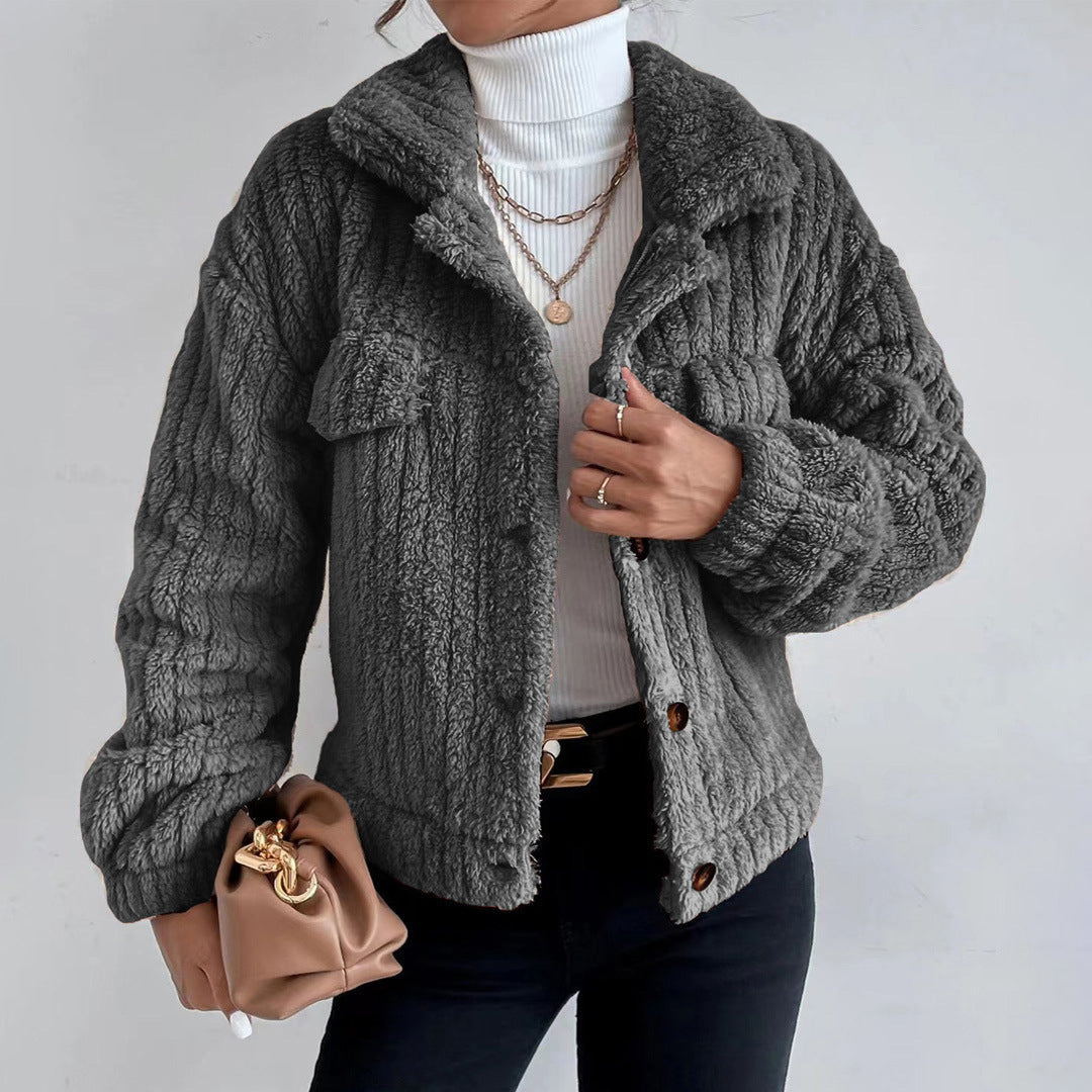 Katharina - Cappotto tipo giacca in morbida felpa accogliente