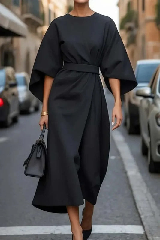 Tianna - Elegante Vestito con Cintura Sottolineata e Maniche a Palloncino