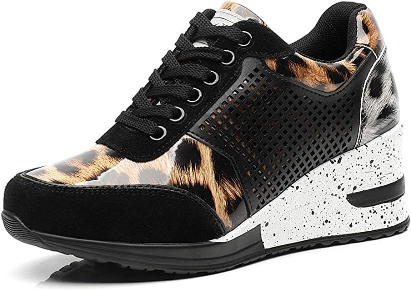 Amelia - Scarpe da ginnastica ortopediche con tacco alto e zeppa
