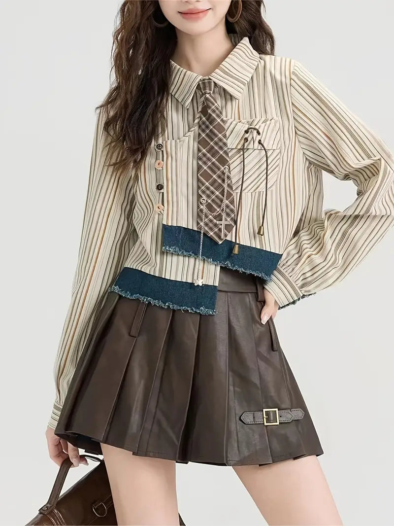 Briar - Camicia a righe a maniche lunghe da donna
