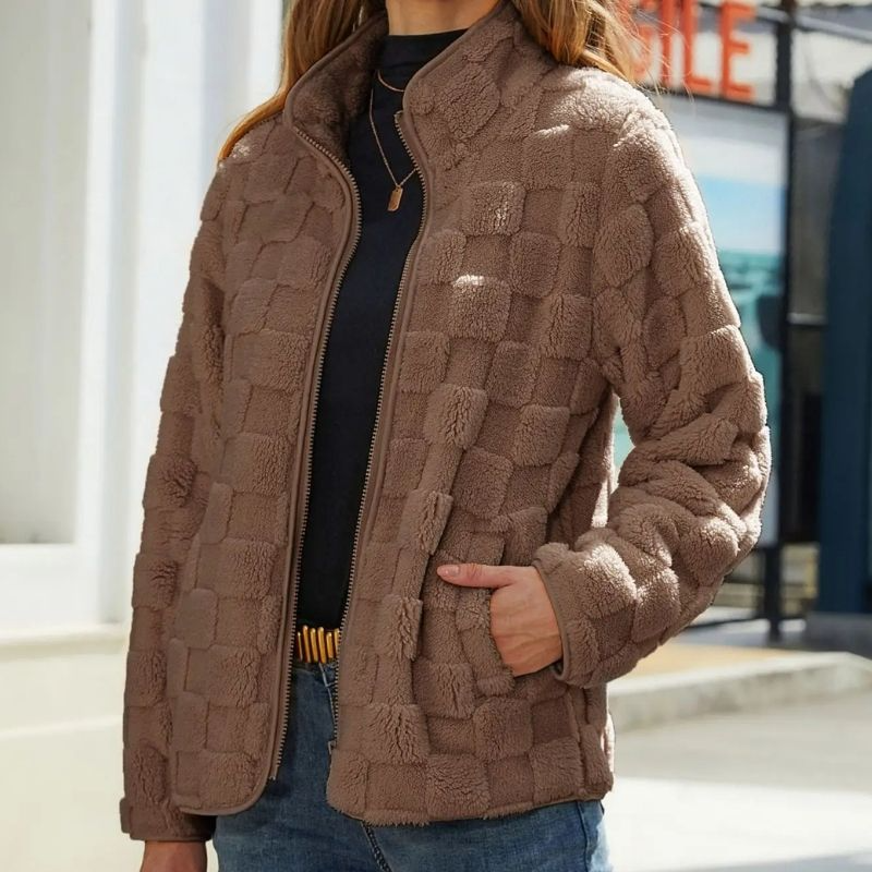Riane - Elegante giacca in pile morbido con cerniera