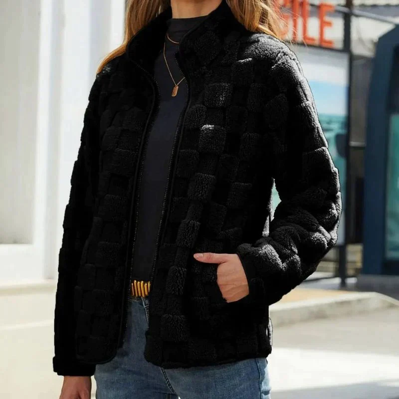 Riane - Elegante giacca in pile morbido con cerniera
