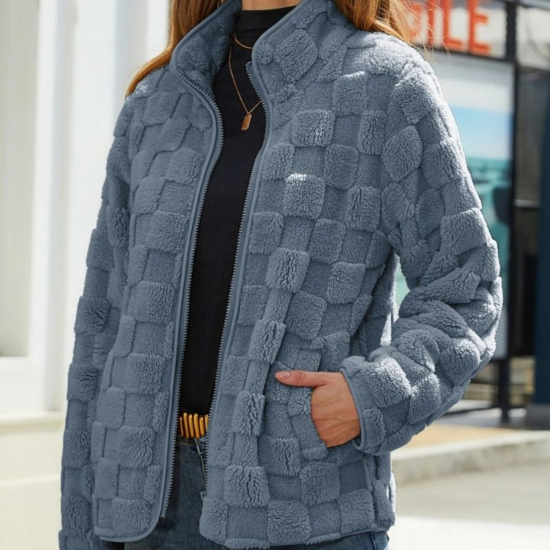 Riane - Elegante giacca in pile morbido con cerniera