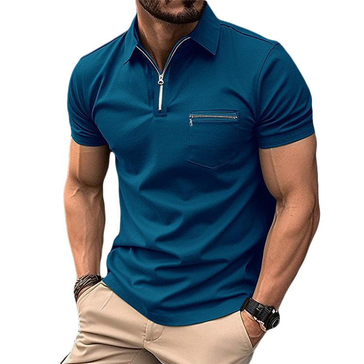 Miguel - Polo Elegante con Zip e Maniche Corte