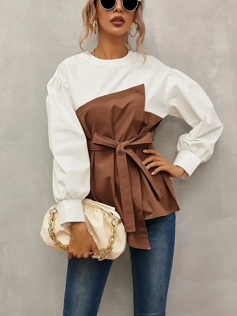 Dorothea - Eleganti top con contrasti di colore per donna