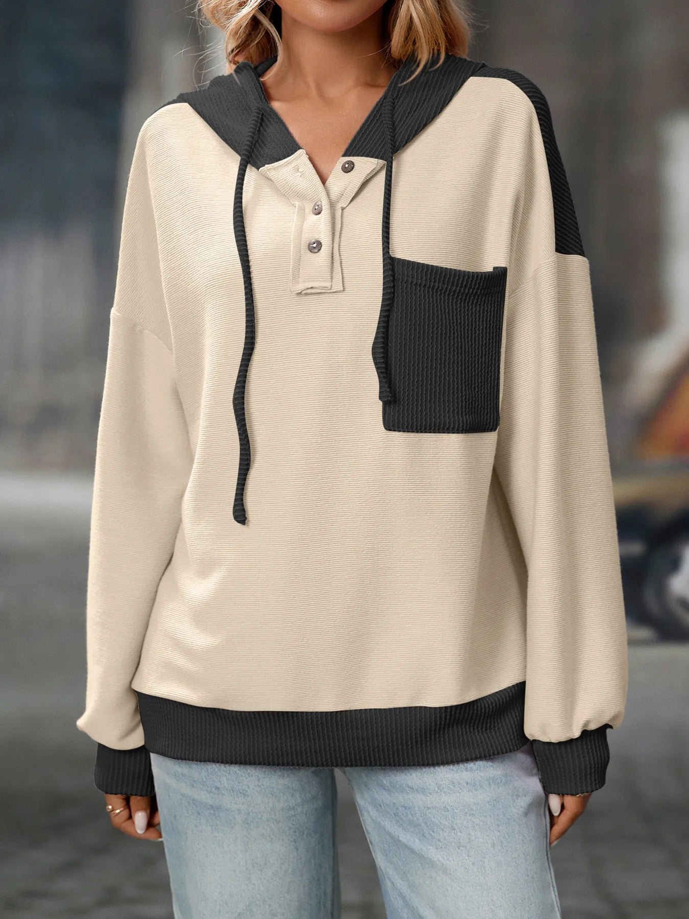Seraphine - Giacca elegante e casual con cappuccio e coulisse