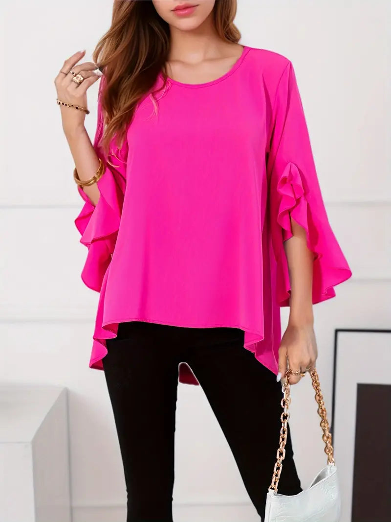 Zorina - Elegante Blusa con Maniche a Volant