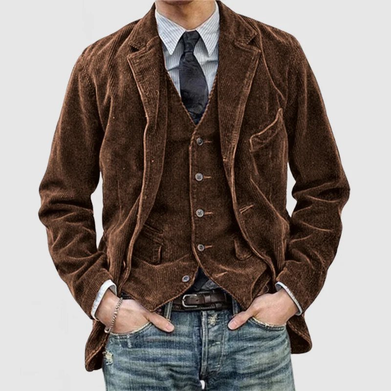 Giacca da Uomo con Revers Vintage in velluto a Coste Nick