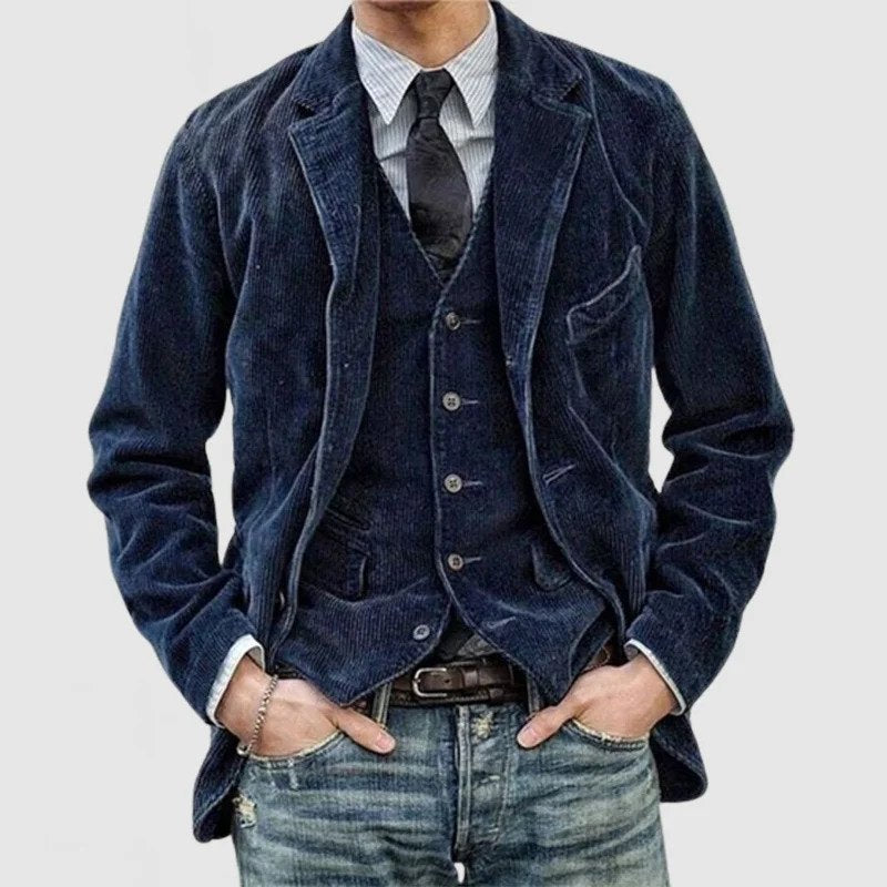 Giacca da Uomo con Revers Vintage in velluto a Coste Nick