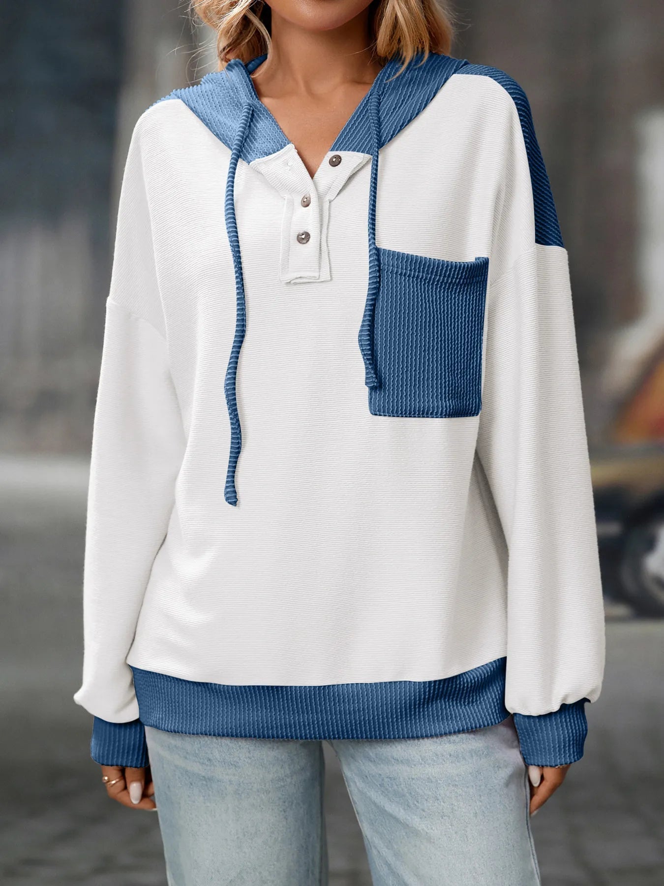 Seraphine - Giacca elegante e casual con cappuccio e coulisse