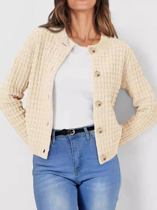 Wynnora - Cardigan elegante con maniche lunghe e bottoni
