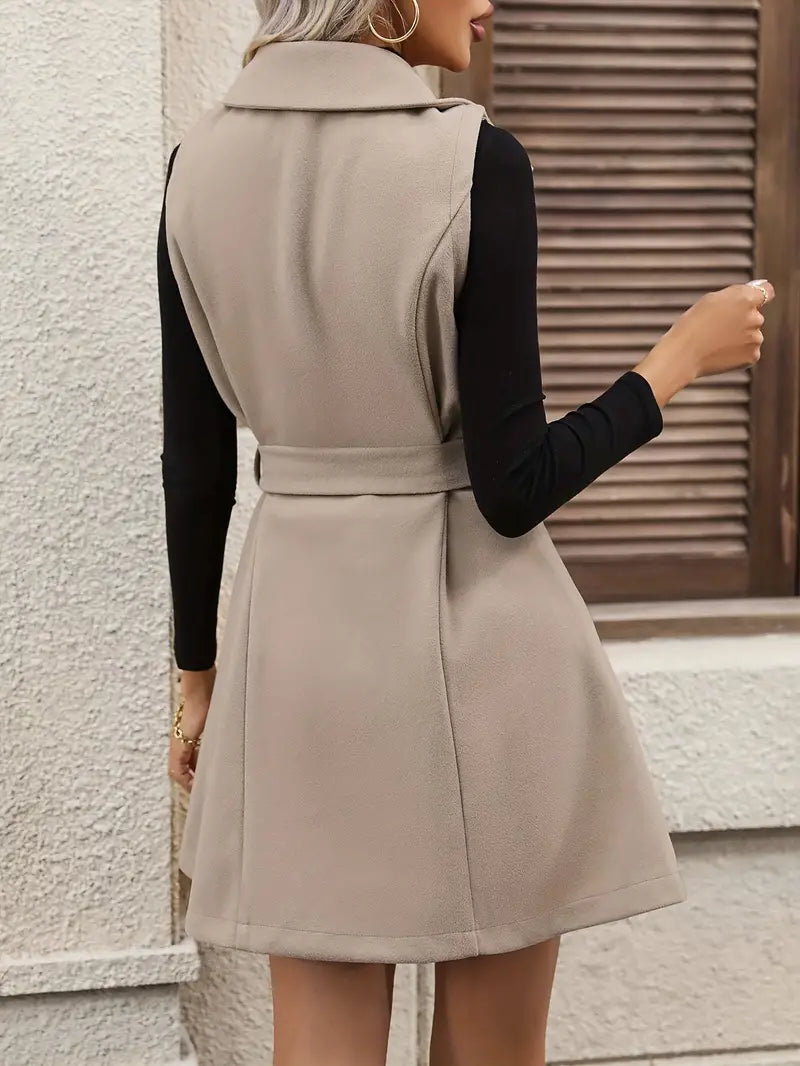 Adeline - Cappotto gilet doppiopetto con cintura Clasi