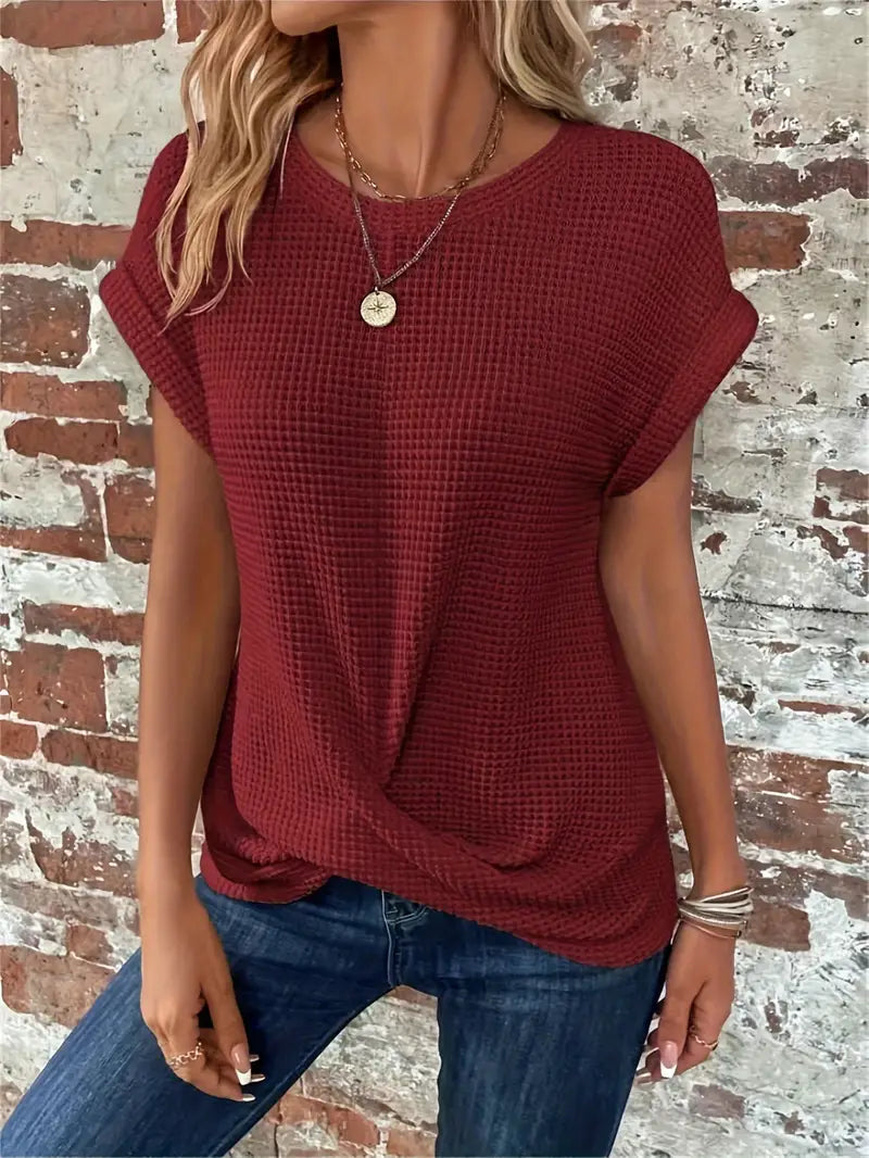 Azalea - T-Shirt Casual in Maglia con Collo Rotondo