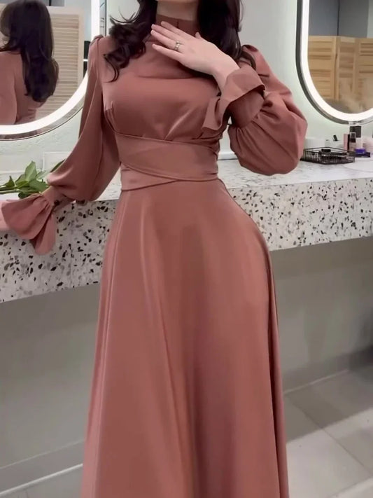 Alba - Maxi Abito Con Maniche Episcopali Semplice Ed Elegante