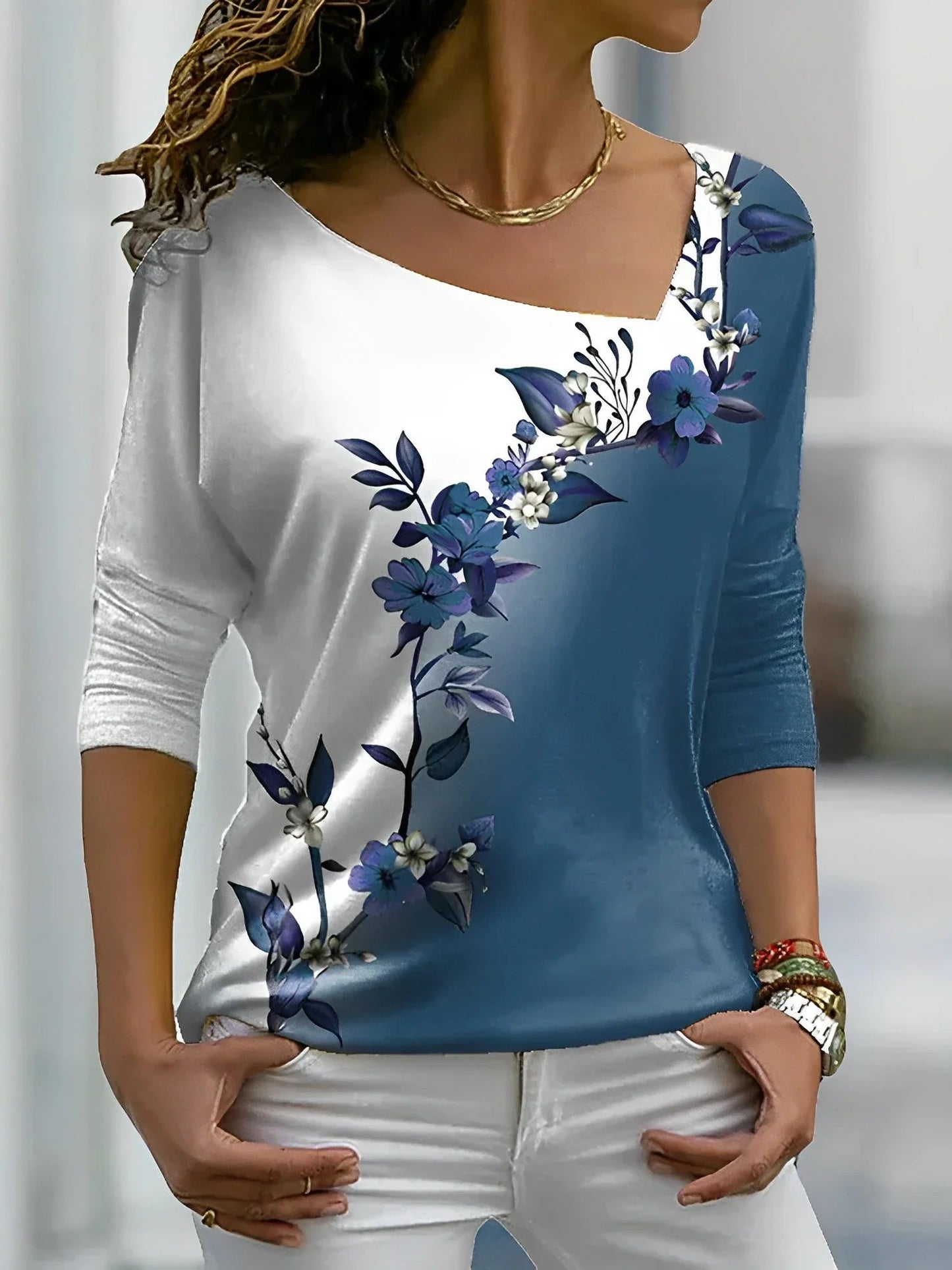 Viola - Camicia floreale a maniche lunghe