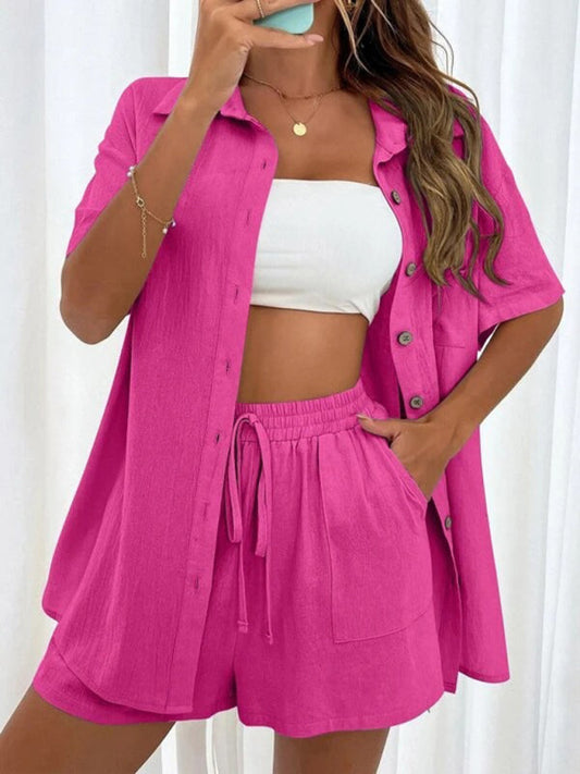 Zaynah - Completo Casual con Polo Larga e Shorts