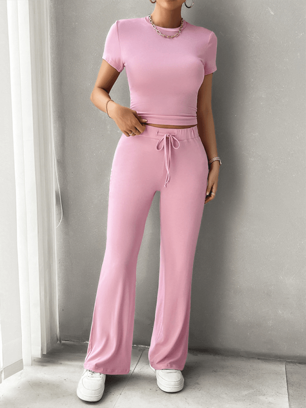 Vylette - Completo Casual con Camicia Crop Aderente e Pantaloni