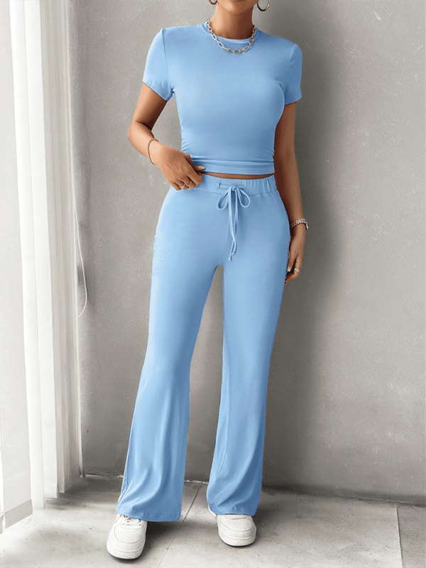 Vylette - Completo Casual con Camicia Crop Aderente e Pantaloni