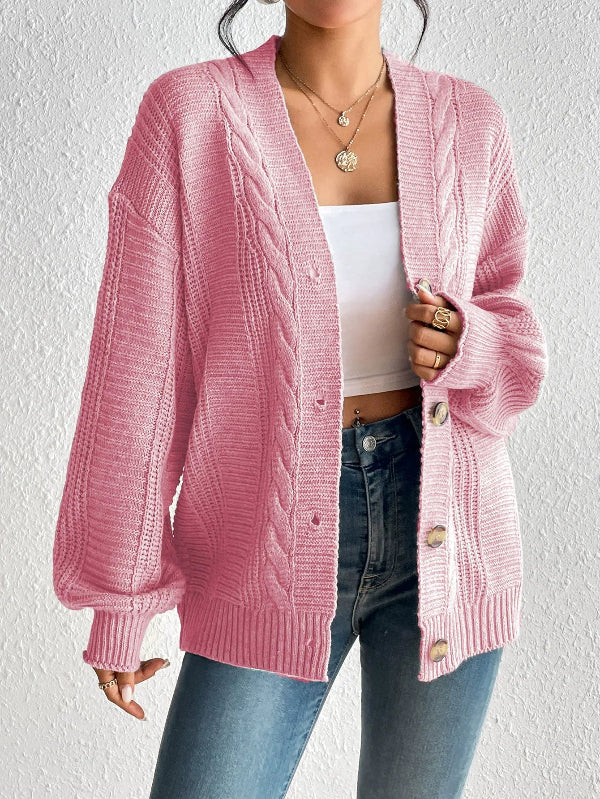 Telma - Cardigan oversize in maglia a trecce