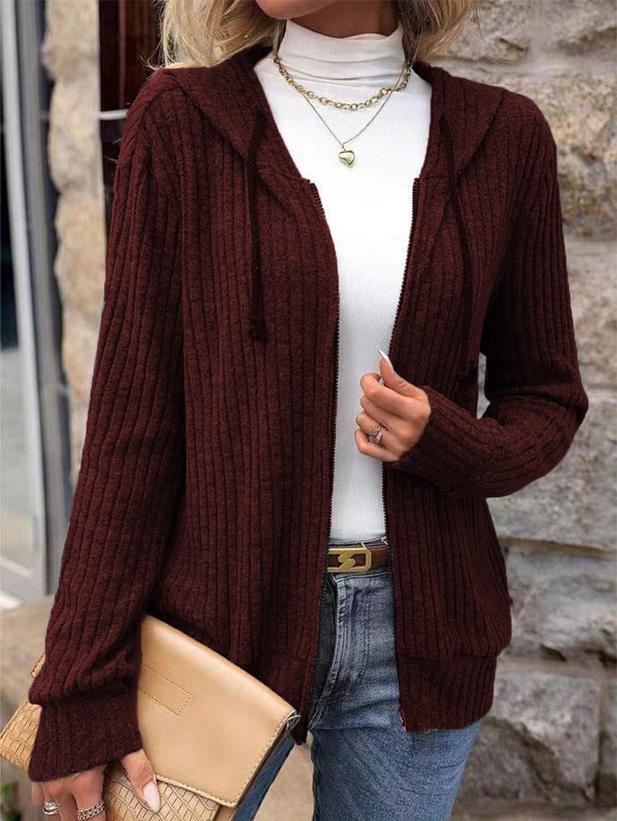 Reanne - Elegante cardigan in maglia con zip