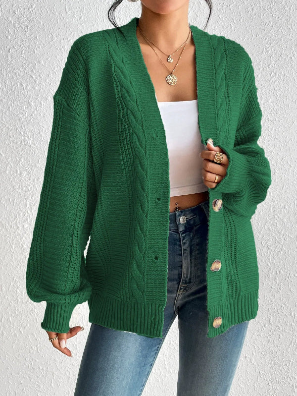 Telma - Cardigan oversize in maglia a trecce