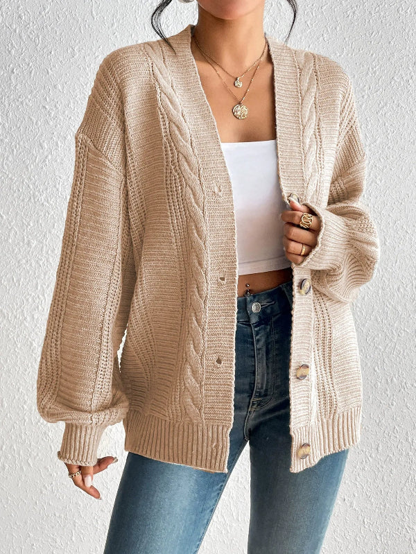 Telma - Cardigan oversize in maglia a trecce