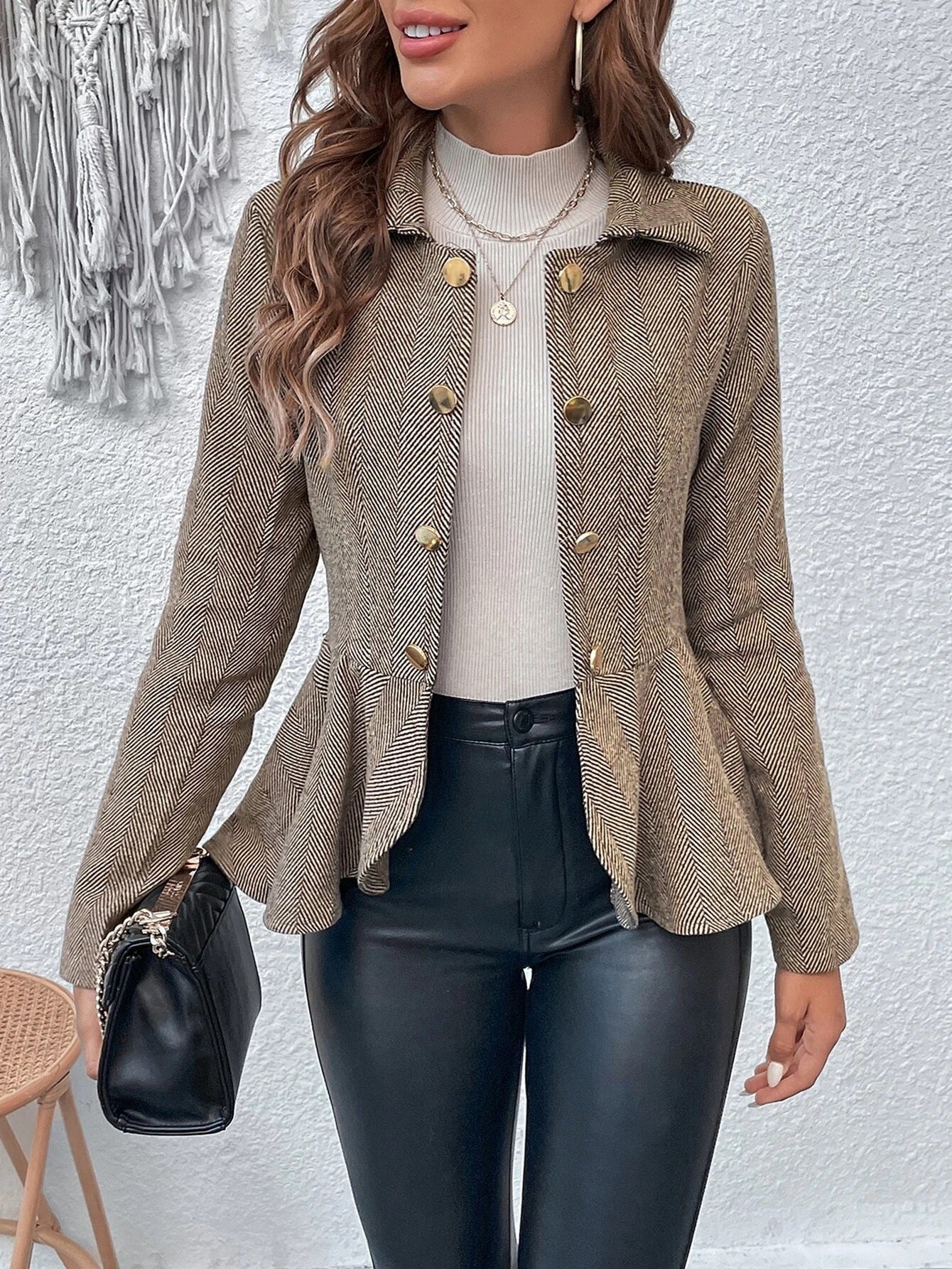 Jailene - Elegante giacca sartoriale aderente doppiopetto