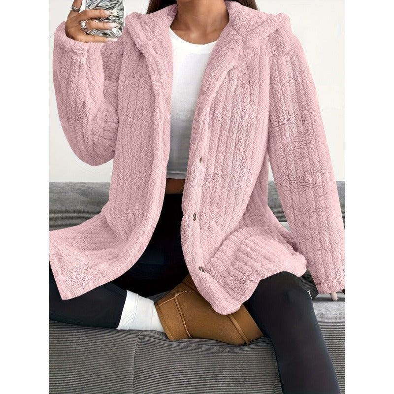 Lakisha - Elegante giacca ampia con cappuccio e pile interno