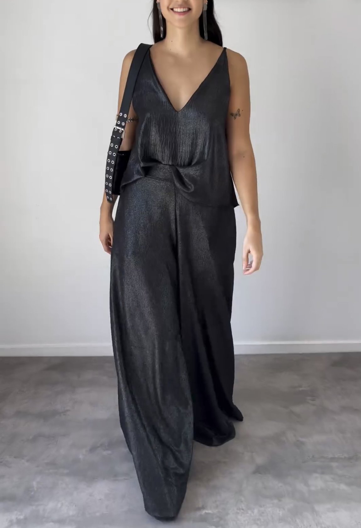 Susan - Completo elegante con top senza maniche e pantaloni larghi