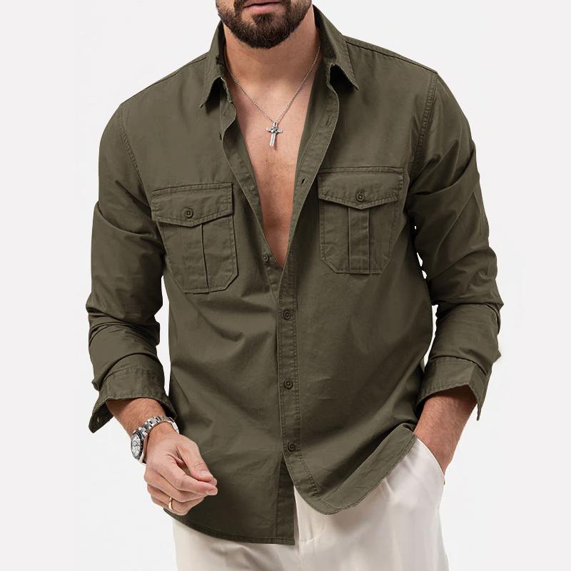Lando - Elegante camicia cargo a maniche lunghe con bottoni