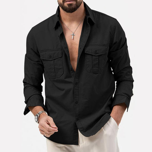 Lando - Elegante camicia cargo a maniche lunghe con bottoni