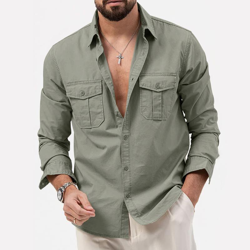 Lando - Elegante camicia cargo a maniche lunghe con bottoni