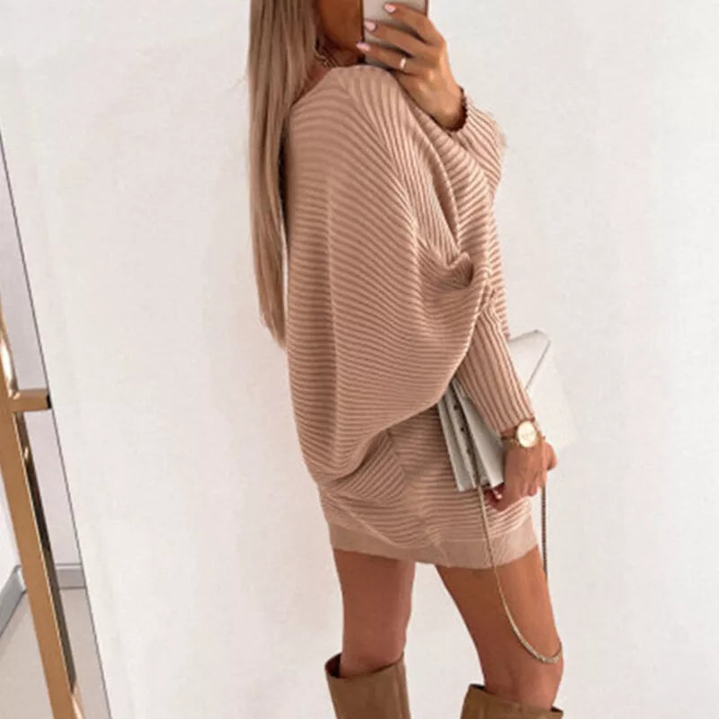 Amy - Mini abito in maglia a maniche lunghe