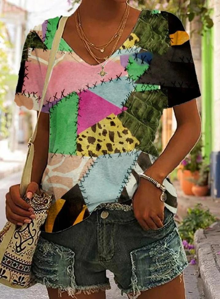 Allegra - Camicia da donna con stampa patchwork