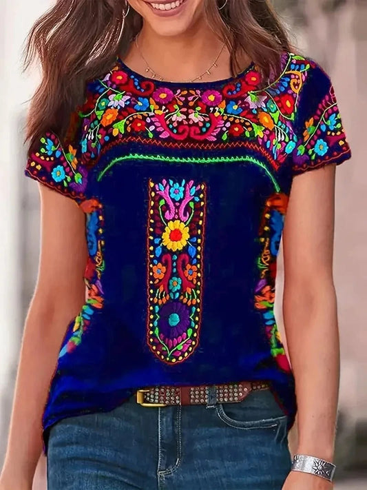 Augusta - Camicia a maniche corte con scollo rotondo
