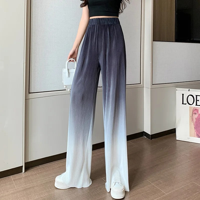Parthena - Pantaloni dritti a coste larghe con sfumatura di colore
